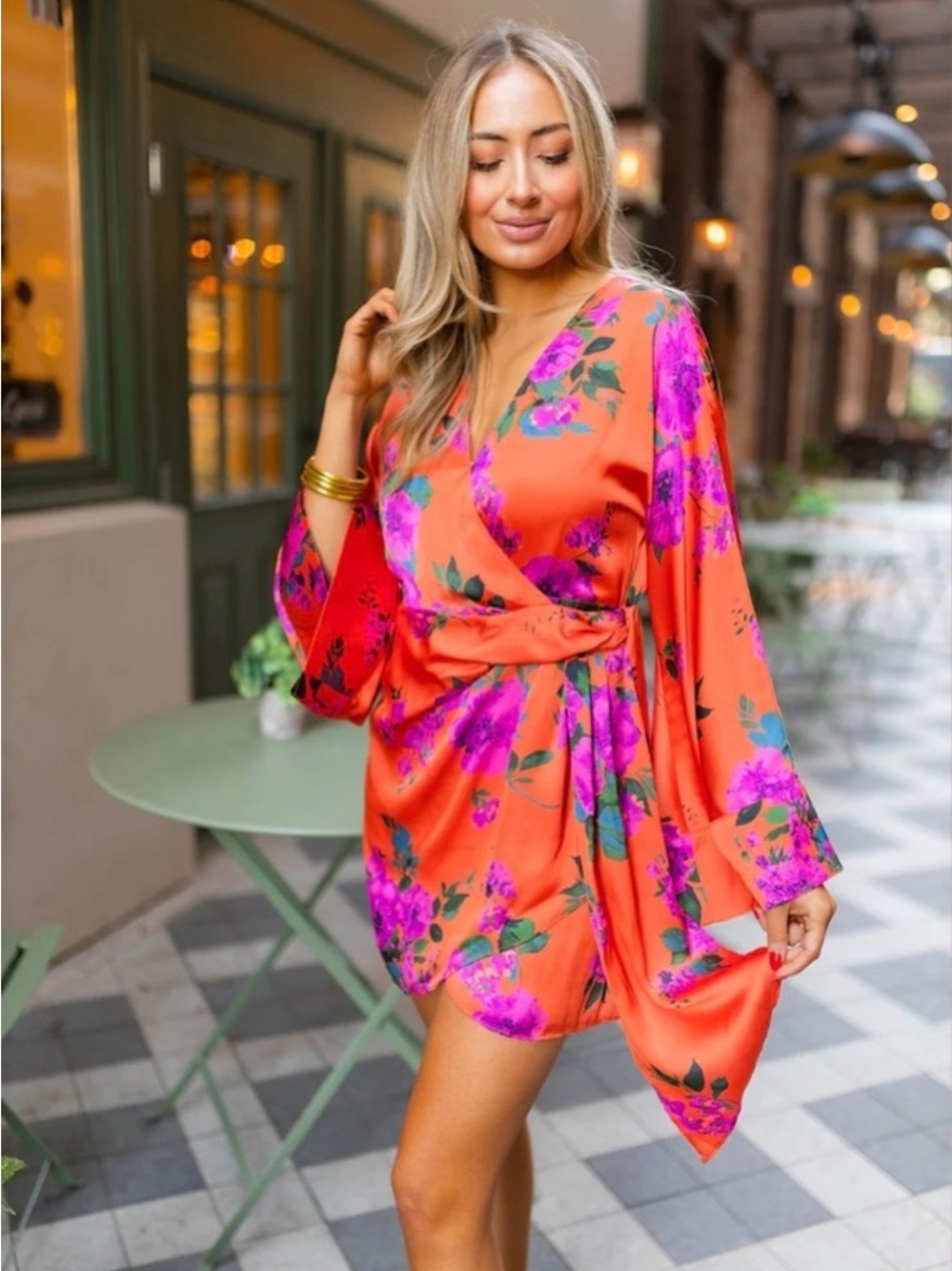 NWT Buddy Love Tuscan Rose Astrid Wrap Mini Dress Small